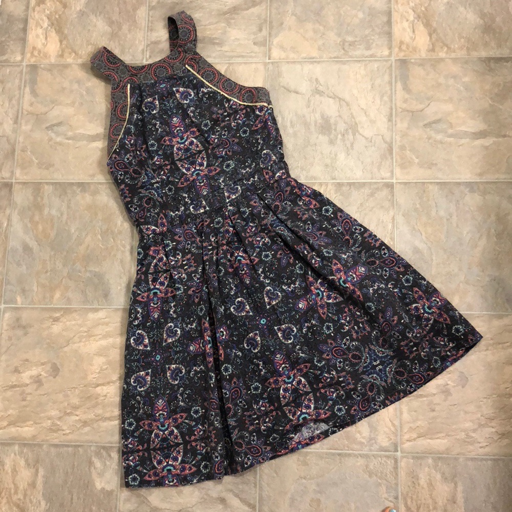 American Eagle Boho Fractals Halter Dress
